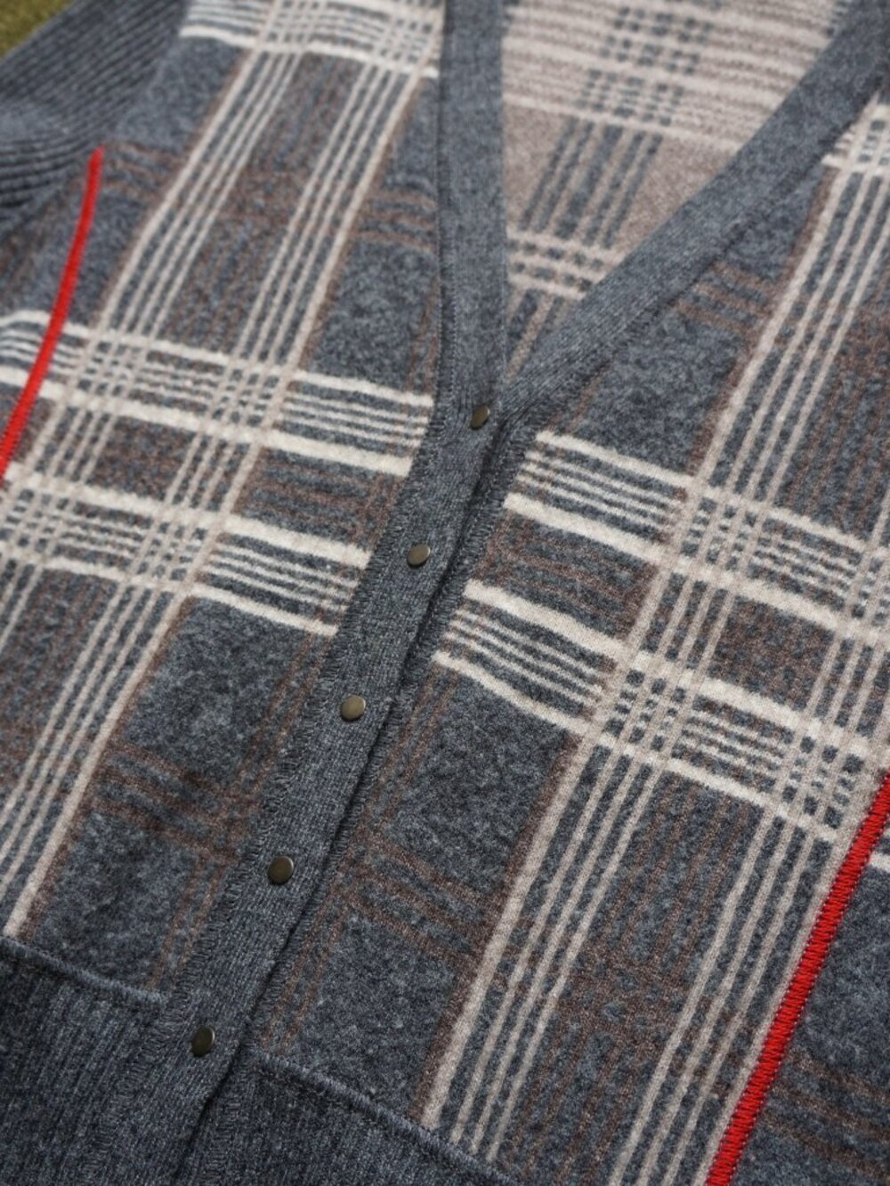 Vintage Rivamonti Wool Alpaca Silk Blend Plaid Cardigan – Made in Italy - Picture 4 of 11
